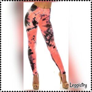 🧡♥💓BUTTERY SOFT CORAL TIE DYE LEGGINGS!!!